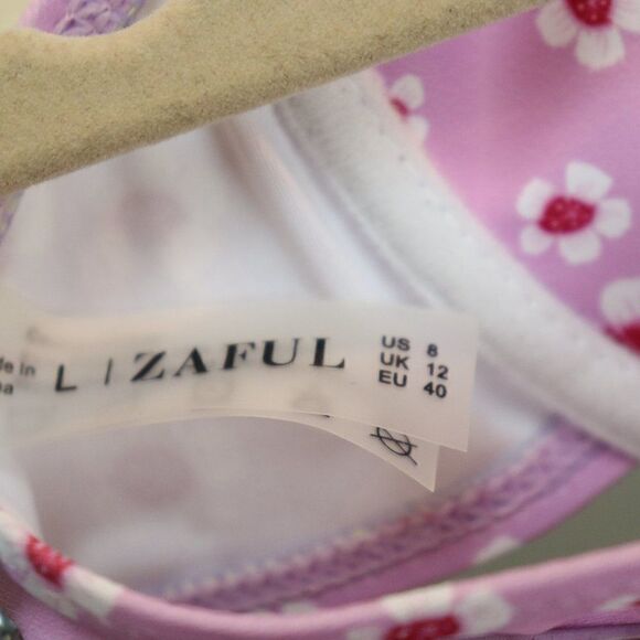 Zaful Purple Floral Print Bikini Set 8 New - Picture 5 of 6